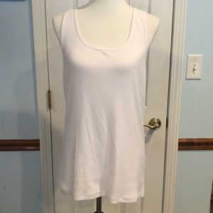 Women’s White Ribbed Perfect Tank Top